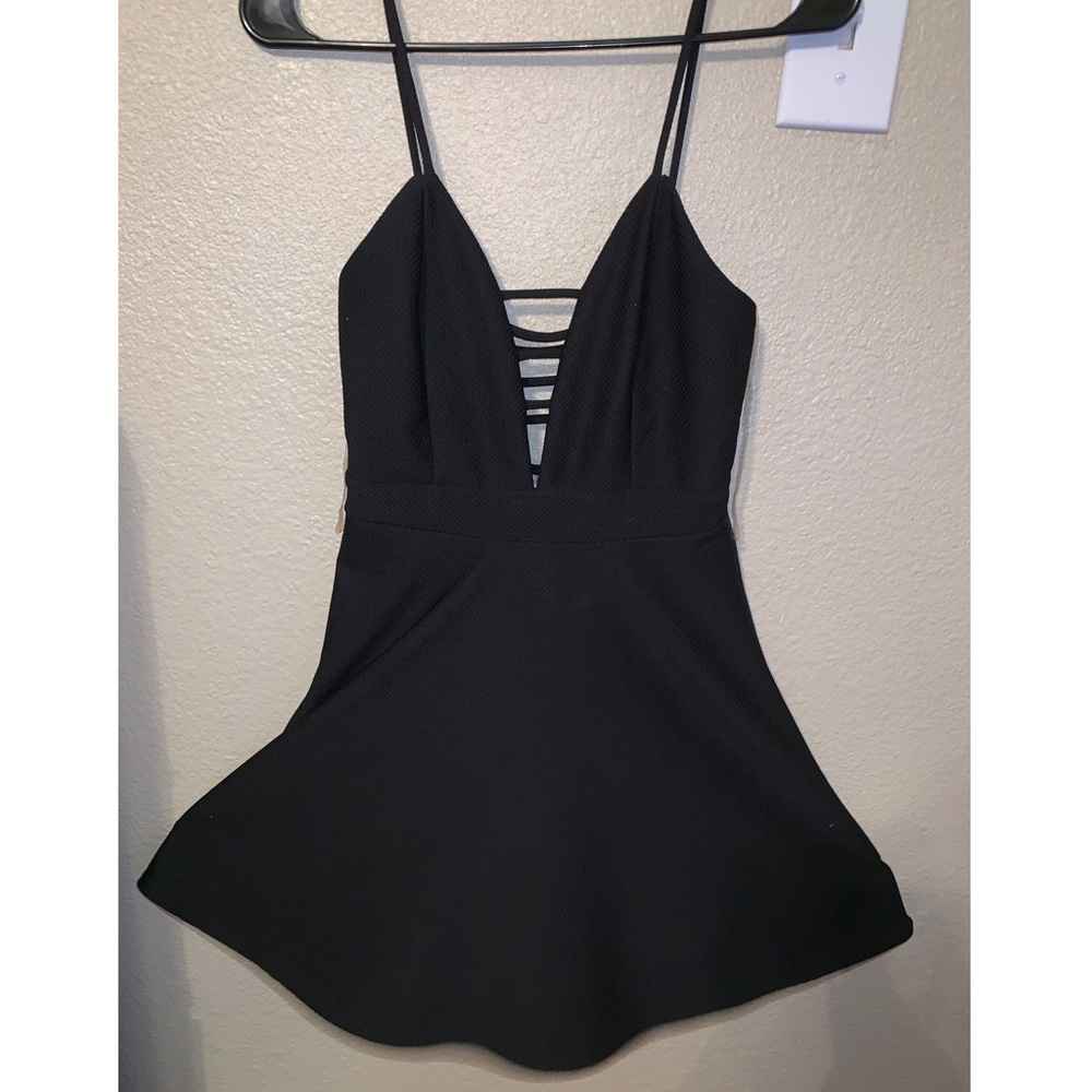 (SOLD)Charlotte Russe Black Skater Dress